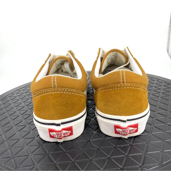 Vans Women 37 Size 7 Sneakers Yellow Brown Canvas Suede Old Skool Shoes Low Top - Picture 5 of 10